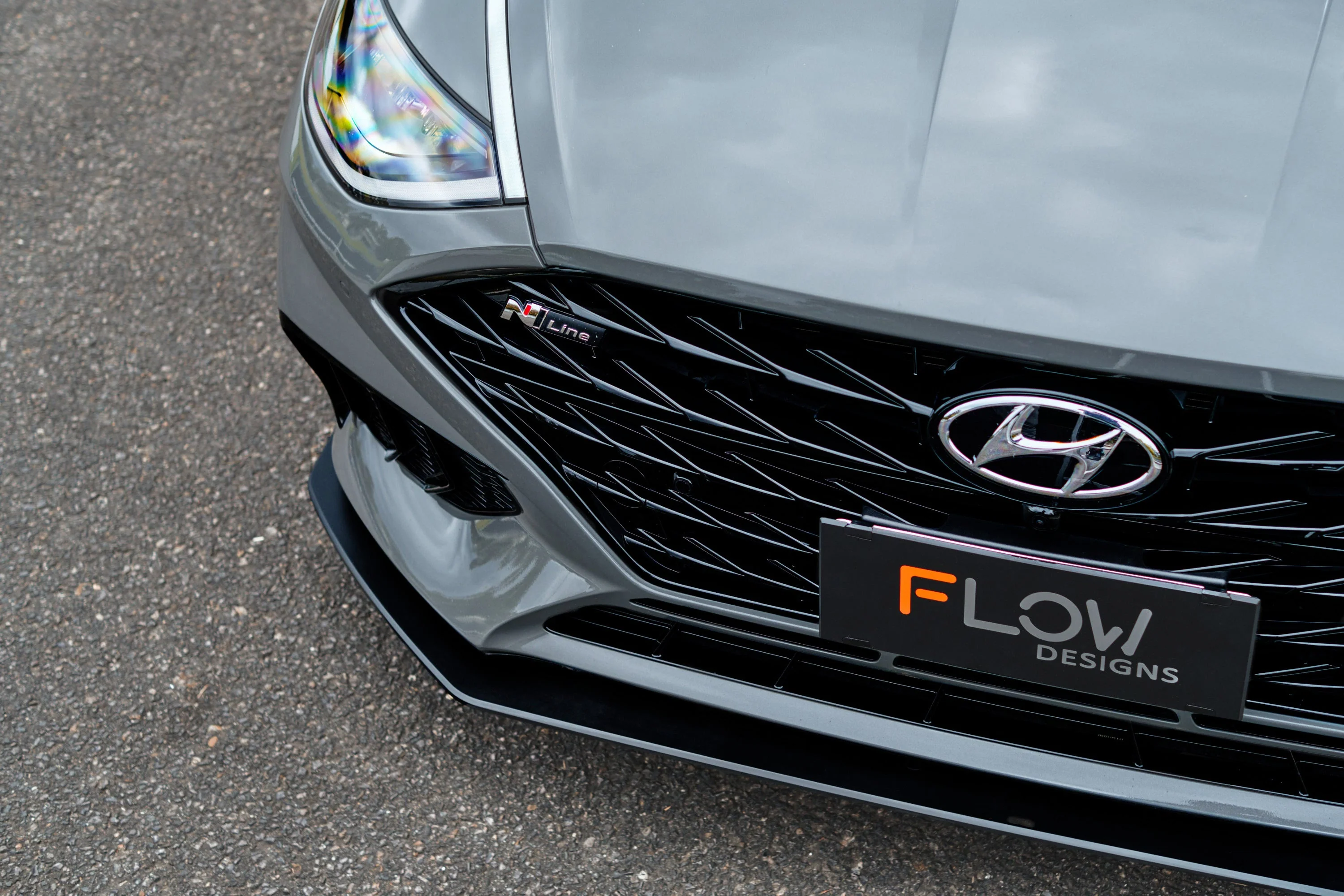 Flow Designs DN8 Sonata N Line (2020-2023) Front Lip Splitter & Reinforcement Bracket [GLOSS BLACK] - Image 7