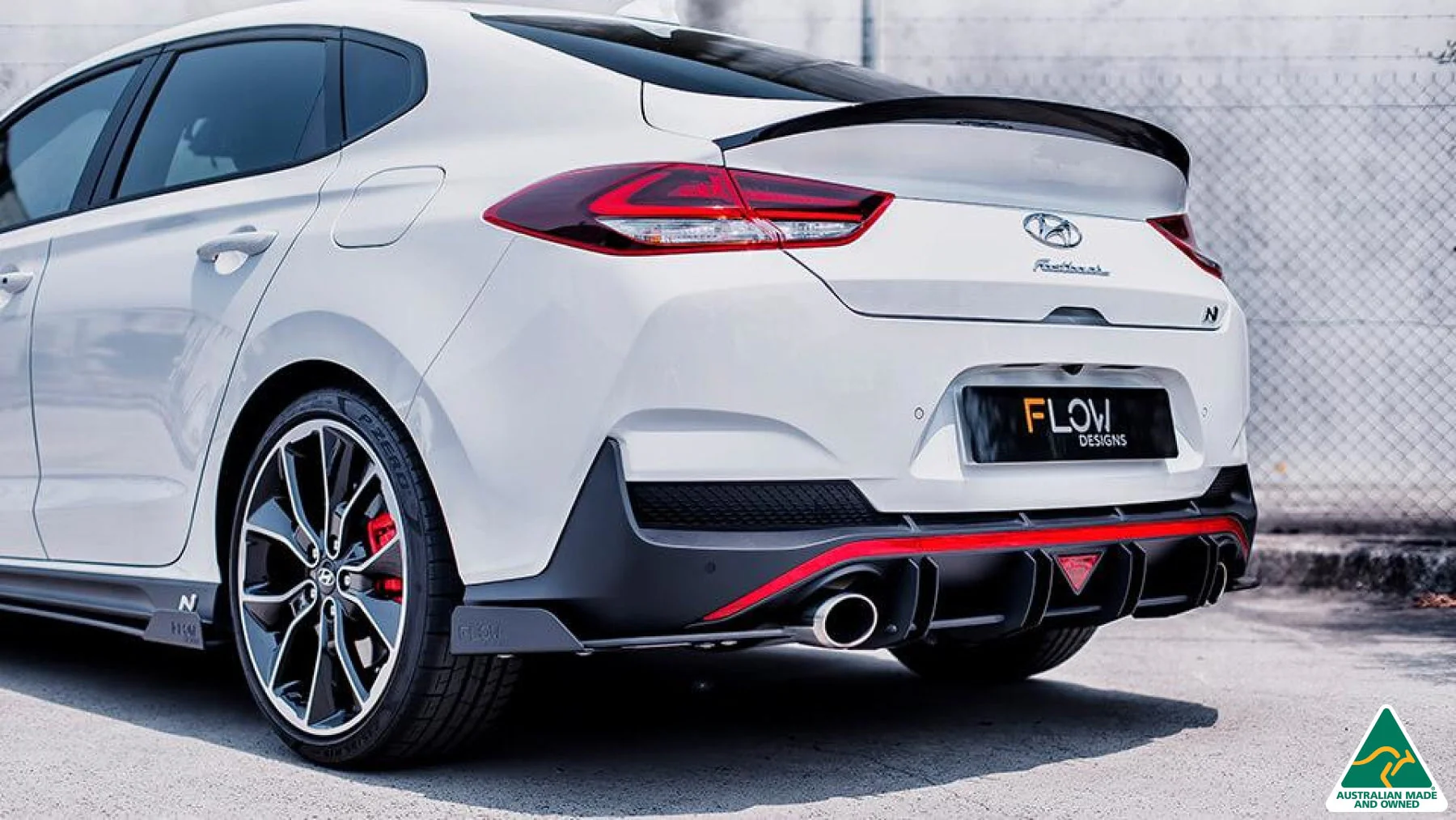 Flow Designs i30N Fastback PD Flow-Lock Rear Diffuser [GLOSS BLACK] - Image 4
