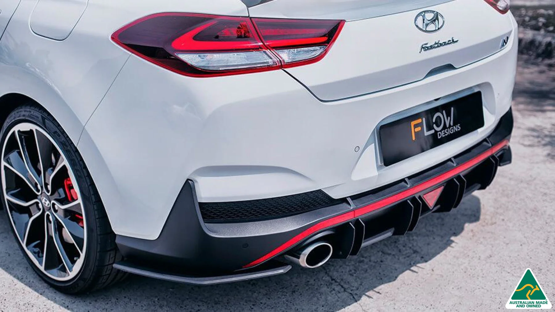 Flow Designs i30N Fastback PD Flow-Lock Rear Diffuser [GLOSS BLACK] - Image 9